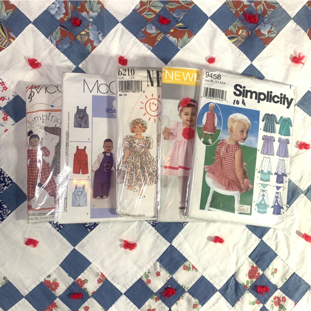 Lot of 5: 90’s/Y2k children’s sewing patterns